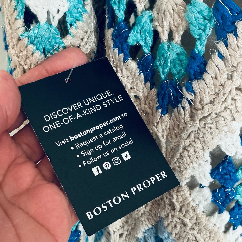 BOSTON PROPERTY, Crochet Shimmer Duster Long Cardigan, Size S/M, NEW - Picture 15 of 16